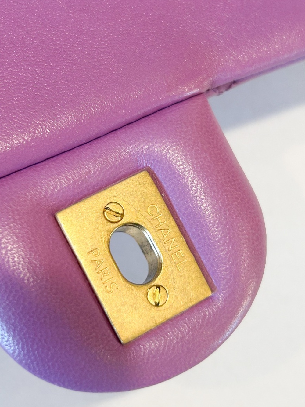 Chanel 22s Mini Square Bag Purple Pearl Crush Quilted Purse Handbag Gold - Picture 5 of 14